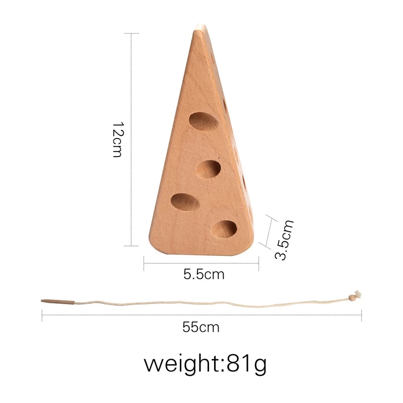 Juguetes de madera Montessori para bebé, tablero de enhebrado de erizo Animal, juguete educativo de madera de haya para niños, bloques de cuentas con botones, juguetes rompecabezas
