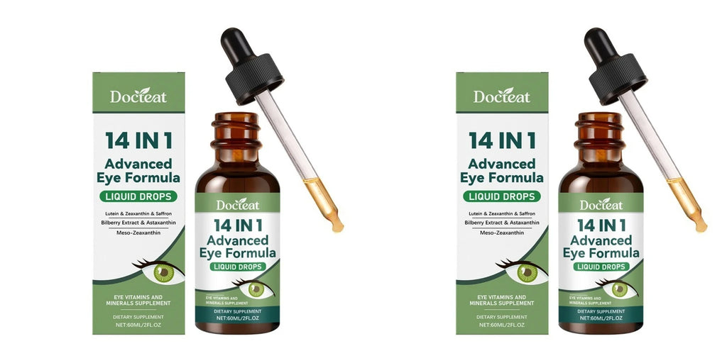 Suplemento Líquido Diario para el Bienestar Ocular 14 en 1 con Luteína, Zeaxantina, Arándano, Azafrán, Astaxantina, Mezcla de Nutrientes Vegetales, 60 ml