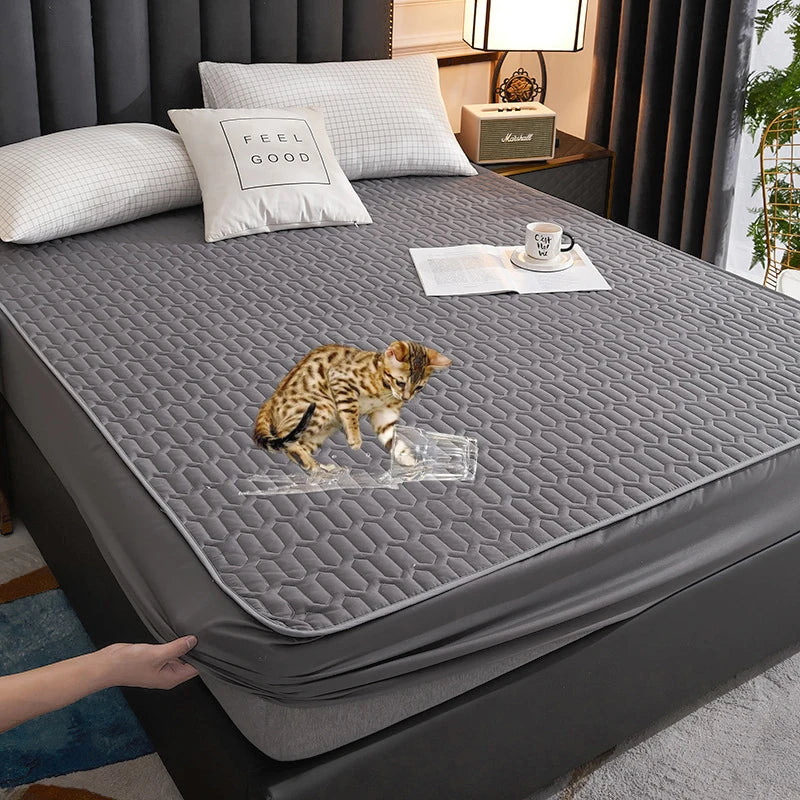 Funda de colchón impermeable, Sábana ajustable de dibujos animados para el hogar, dormitorio, Protector de almohadilla para cama, familias con niños de mascotas (sin funda de almohada)