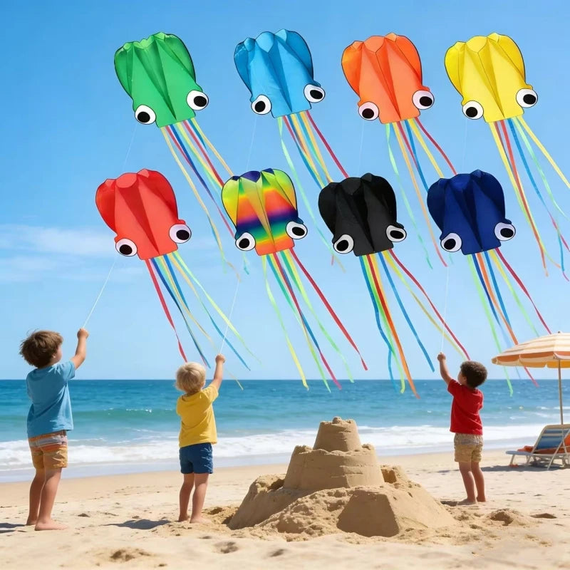 Cometas de pulpo, juguetes de jardín, cometa voladora, cometas inflables profesionales de parapente, cometa suave con cuerda, cometa dragón, cometa de exterior con alerón