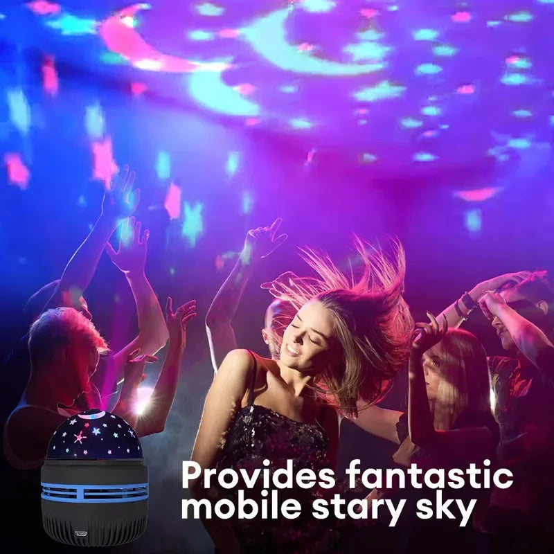 Luces LED de noche de cielo estrellado, lámpara de proyector USB, bola mágica, Luna, estrella, luces de Navidad, decoraciones de ambiente para habitación del hogar