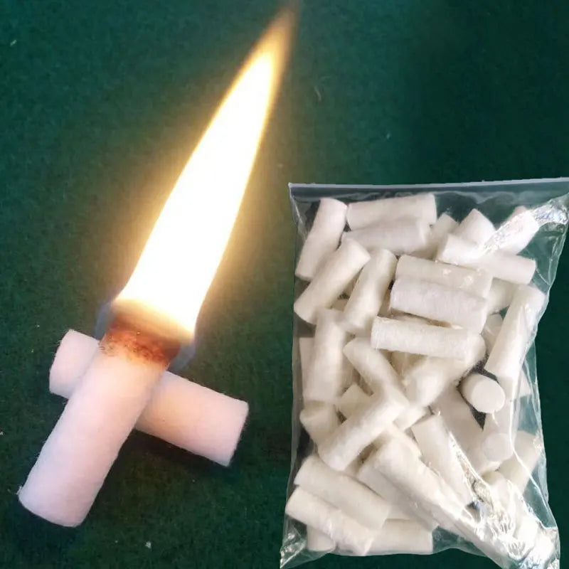 30/60 Piezas de Herramientas de Emergencia para Calentar el Cuerpo, Mini Varillas de Algodón Encerado para Acampar, Herramientas para Exteriores, Senderismo, Camping, Barbacoa