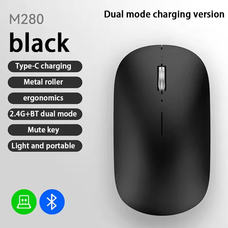 Nuevo Ratón Inalámbrico con Carga Tipo-C, Clic Silencioso, Portátil, Ergonómico, Universal para Oficina, Ligero, para Juegos, Sin Ruido, 2026