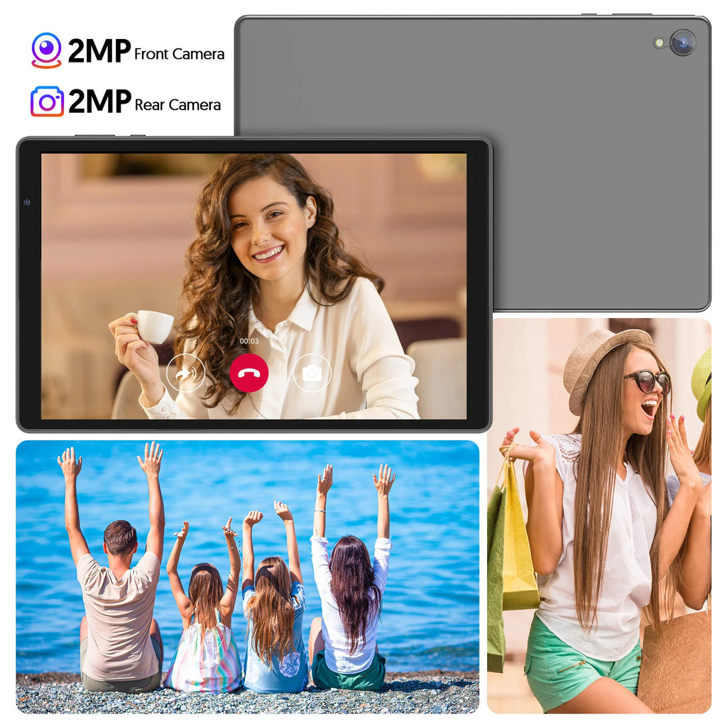 Tablet Android 14 de 10 pulgadas, procesador de cuatro núcleos, 4 (2+2) GB de RAM + 32 GB de ROM, memoria ampliable de 1 TB, batería de gran capacidad de 6000 mAh