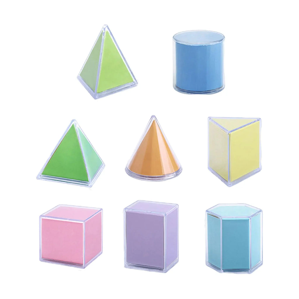 8 sólidos geométricos transparentes, modelo de demostración de perspectiva, versión de libro de texto, herramienta de aprendizaje de matemáticas, juguete educativo Montessori