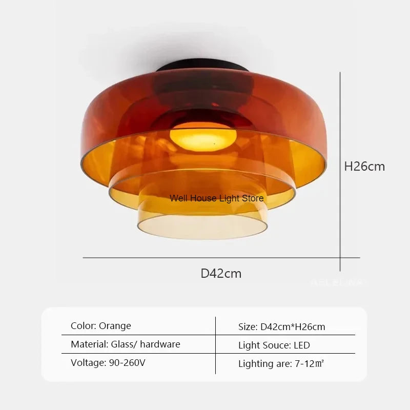 Lámpara de techo de cristal de niveles, lámpara de techo de cristal de lujo nórdica para restaurante, dormitorio, sala de estar, lámpara de techo led colorida