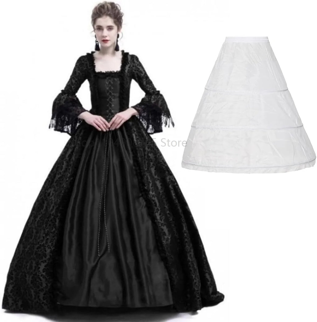 Vestidos victorianos para mujer Vestido de mascarada de corte vintage Vestido de noche oscilante de fiesta de lolita gótica medieval