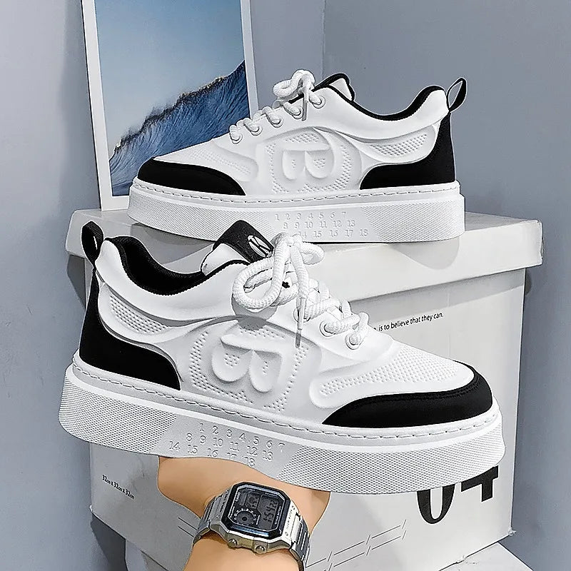 Tenis Para Hombre 2025, zapatos deportivos informales Para Hombre, tendencia Primavera Verano, zapatos planos bajos de cuero, calzado para caminar para Hombre, versátil Plus