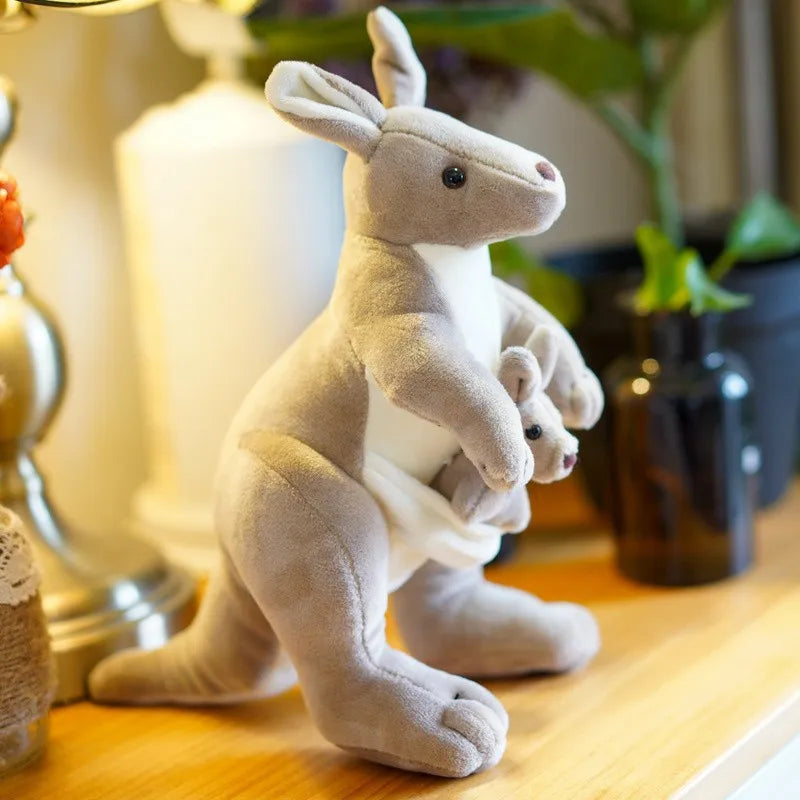 Juguete de peluche de canguro, madre de canguro con bebé, muñeca tranquilizadora bonita, muñeca bonita creativa para madre e hijo para enviar regalos de cumpleaños para niños
