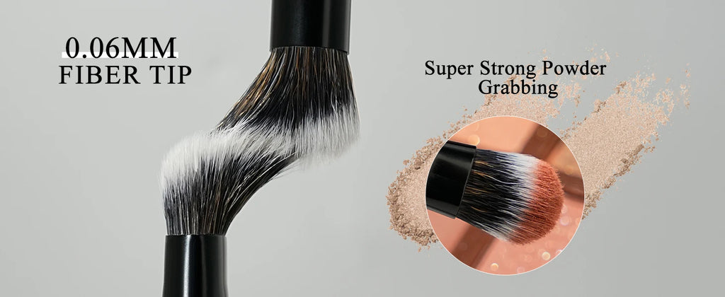 BEILI-Juego de brochas de maquillaje de doble punta, profesional, 12 Uds., contorno vegano, base en polvo, bronceador de cejas, Kit de cosméticos