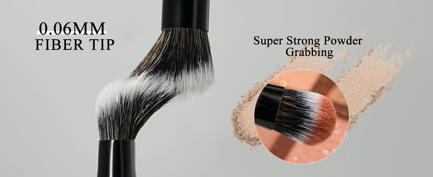 BEILI-Juego de brochas de maquillaje de doble punta, profesional, 12 Uds., contorno vegano, base en polvo, bronceador de cejas, Kit de cosméticos