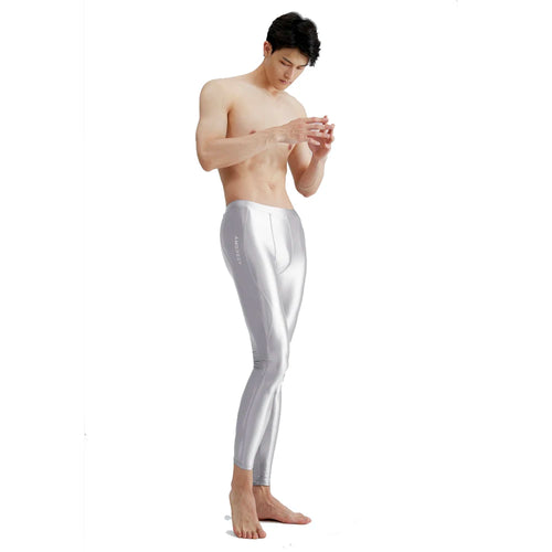 AMORESY-mallas deportivas de satén para hombre, pantalones elásticos de cintura alta, transpirables, de secado rápido, para correr y Yoga