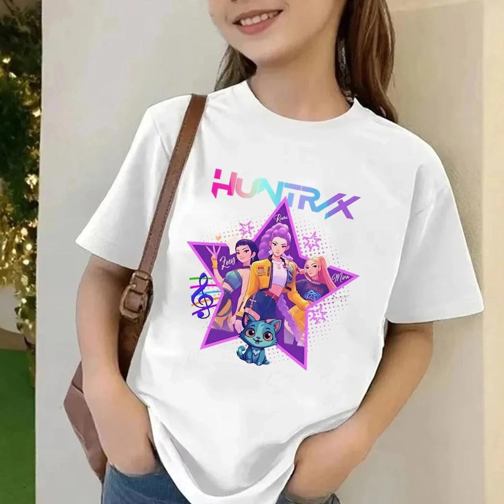 Camiseta Kpop Demon Hunters para niños, camiseta de manga corta para mujer, camiseta Saja para niños, camiseta Kpop Demon Hunters, ropa familiar para niños y niñas