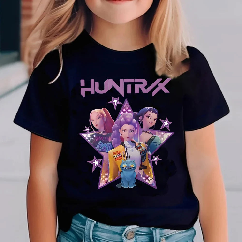Camiseta Kpop Demon Hunters para niños, camiseta de manga corta para mujer, camiseta Saja para niños, camiseta Kpop Demon Hunters, ropa familiar para niños y niñas