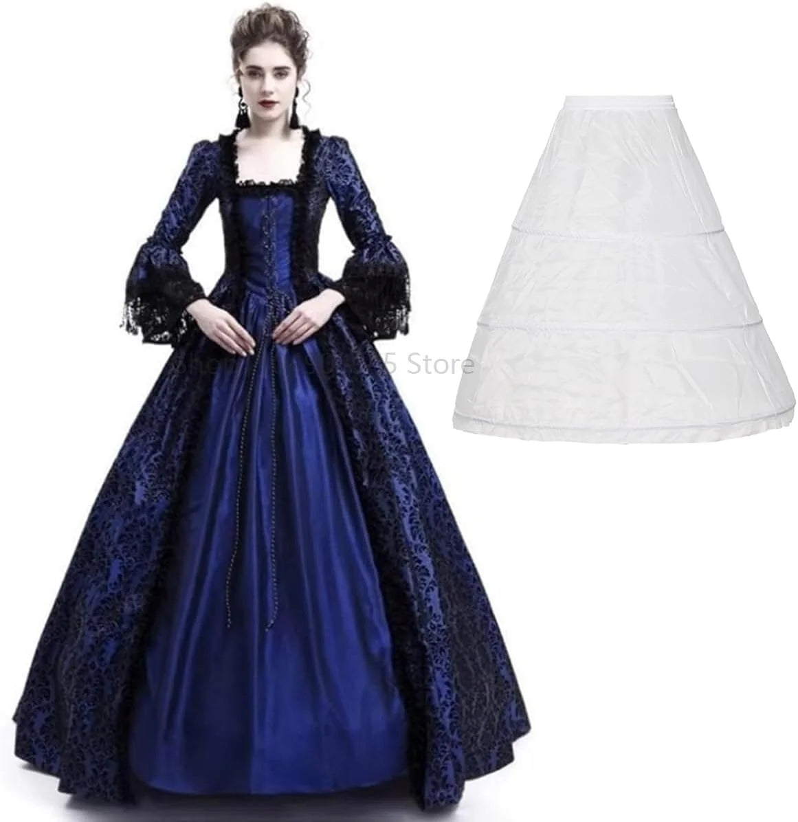 Vestidos victorianos para mujer Vestido de mascarada de corte vintage Vestido de noche oscilante de fiesta de lolita gótica medieval