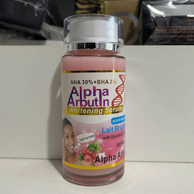 120ml SUPER AHA 30%+BHA2% Alpha Arbutin X 3 Suero facial Iluminador de leche con glutatión y vitamina C Crema