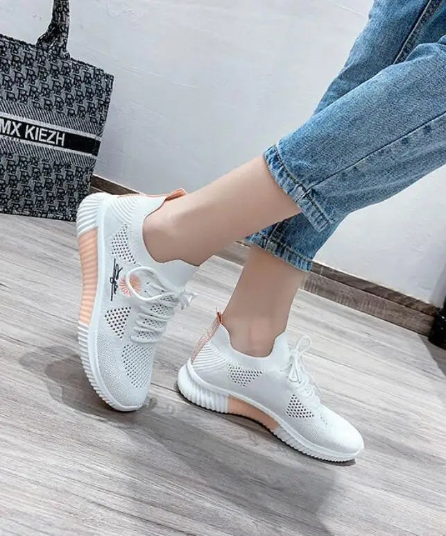 Zapatos deportivos para mujer, zapatillas deportivas informales, cómodas y elegantes, planas, bajas, bonitas, blancas, moda de éxito, tenis para mujer, verano 2025