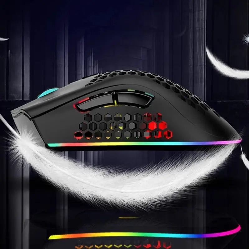 Ratón inalámbrico BM600 para juegos, periférico con luz RGB, recargable por USB, 2,4G, bonito