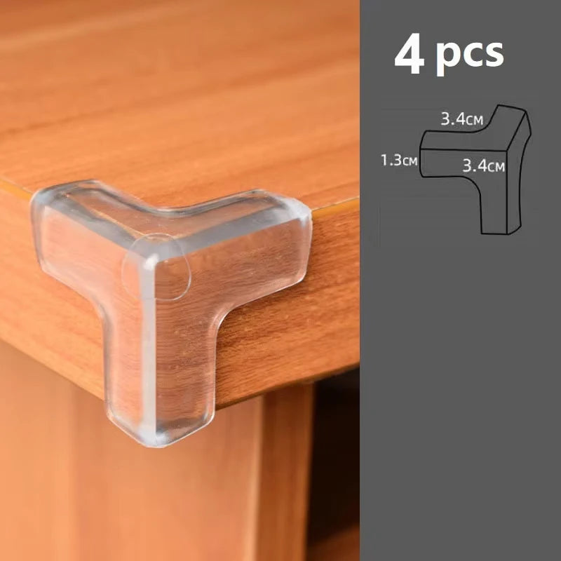 Protector de esquinas de silicona para seguridad de bebés, protector de bordes de mesa suave y transparente, anticolisión, 4/10 Uds.