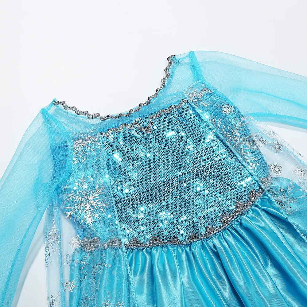 Vestido de Elsa Frozen 2026 para Niña, Disfraz de Princesa para Halloween, Fiesta de Disfraces, Disfraz de Reina de las Nieves para Niños, Vestido Infantil
