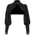 Blusa gótica con mangas abullonadas para Mujer, Top corto Sexy negro De manga larga para invierno, Blusas estéticas De hadas para Mujer De Moda 2022