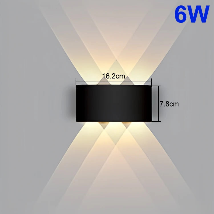 Lámpara de pared LED arriba y abajo, luz de pared Interior impermeable para dormitorio, sala de estar, pasillo, iluminación interior y exterior