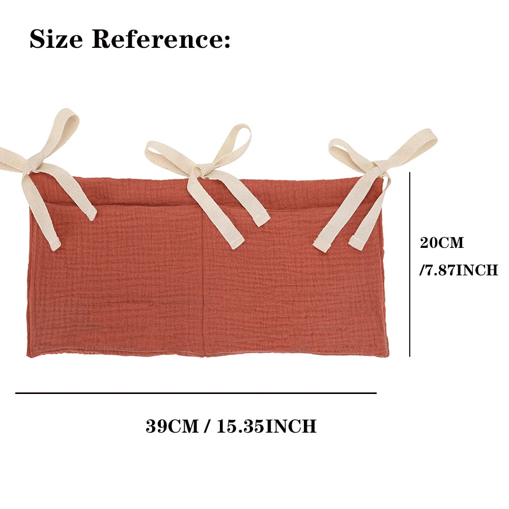Organizador para cuna de bebé, bolsa de almacenamiento para cama Caddy, 2 bolsillos, colgante para cabecera de cama, organizador para pañales, juguetes y ropa