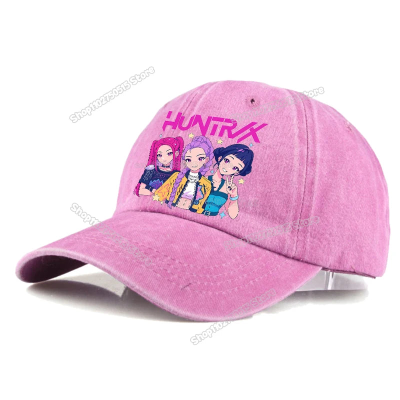 Gorras de Béisbol Retro Lavadas KPop Demon Hunters para Mujer y Niña, Gorras Snapback, Sombreros para el Sol, Gorra con Visera para Viajes al Aire Libre, Gorra Hip Hop Dad Hat