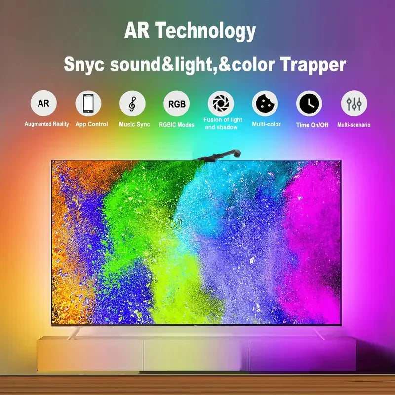 Retroiluminación de TV/PC con captación de Color RGB-IC tira de luces LED para pantallas de 55-75 pulgadas sincronización inteligente decoración de sala de juegos luces de ambiente