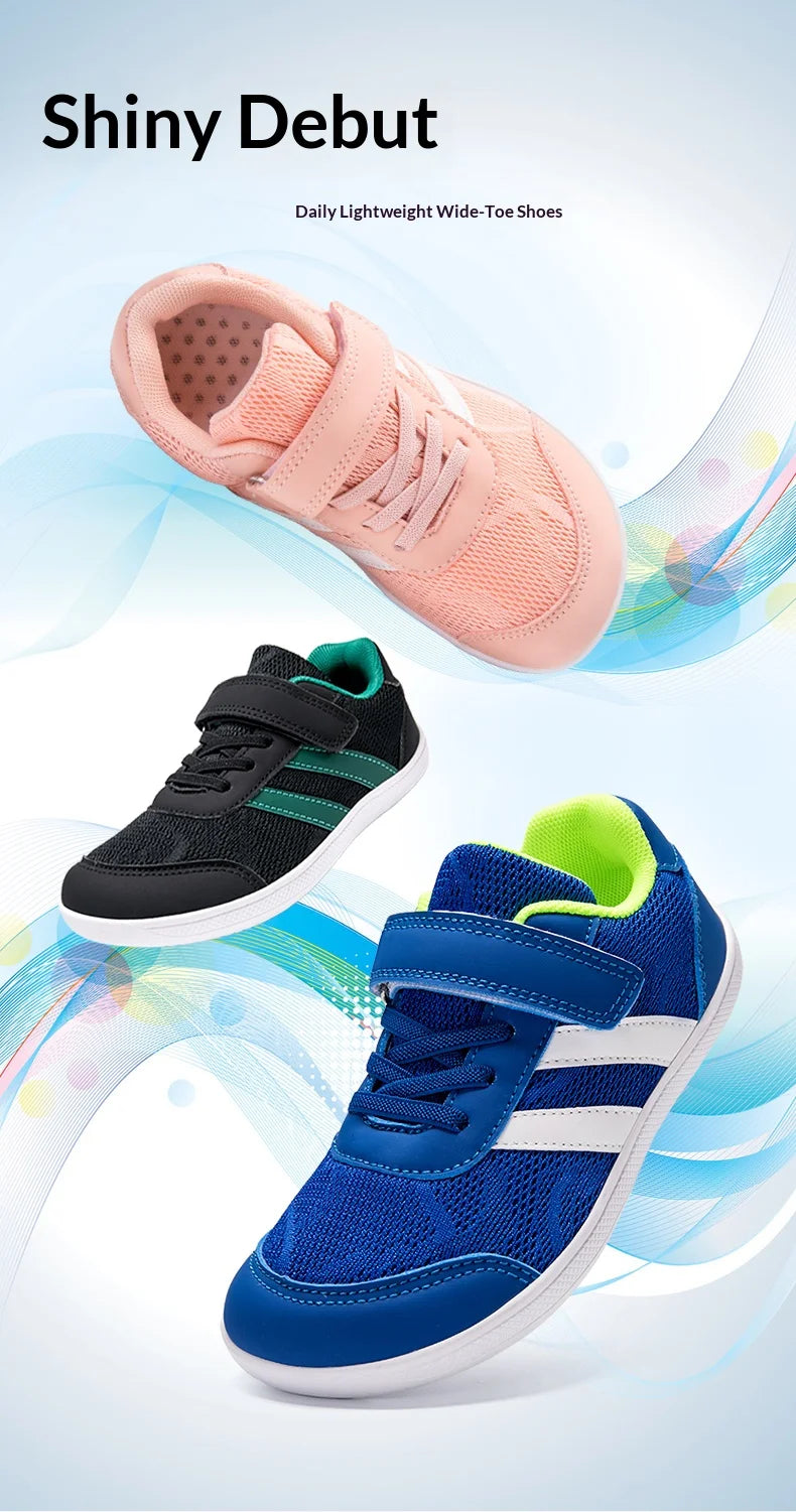 Zapatos Minimalistas para Niños Pequeños/Grandes, Zapatos Deportivos Anchos para Niños y Niñas, Zapatos Planos para Caminar y Patinar