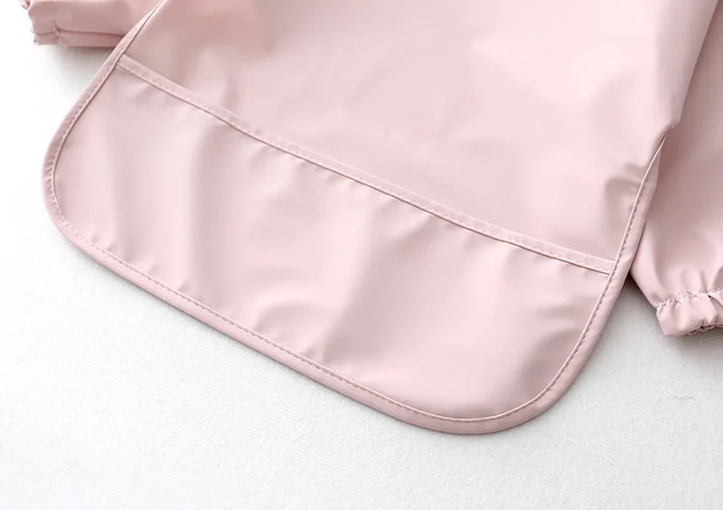 Bufanda de manga larga para bebés y niños pequeños, bata artística impermeable, babero para alimentar, delantal con bolsillo, Baberos Bandana de tela para eructar para niños y niñas