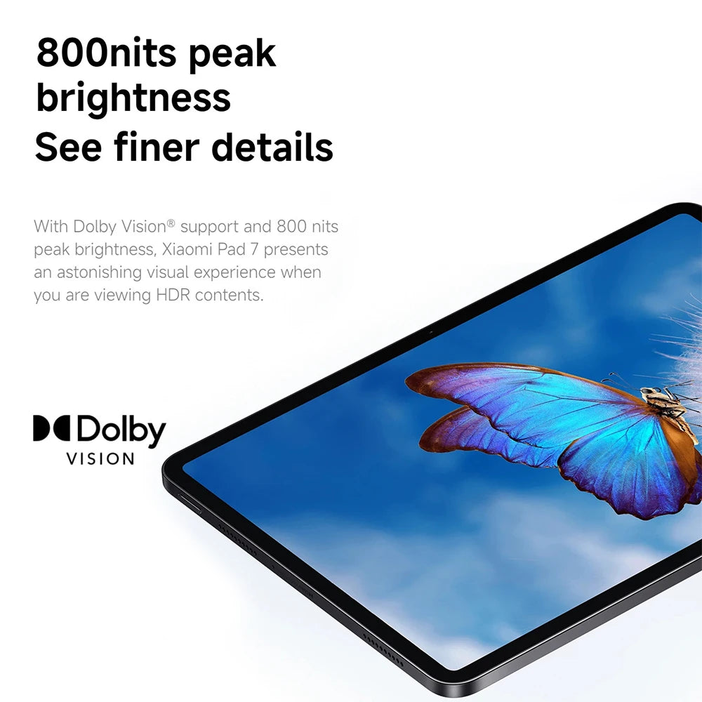 Versión Globel Xiaomi Pad 7 Snapdragon 7+ Gen 3 Plataforma móvil Batería de 8850 mAh Pantalla de 3,2 K 144 Hz Pantalla de 11,2 pulgadas Altavoces cuádruples Tablet 45W carga turbo Dolby Visione Xiaomi HyperAI Alimentado p