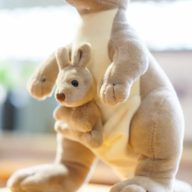 Juguete de peluche de canguro, madre de canguro con bebé, muñeca tranquilizadora bonita, muñeca bonita creativa para madre e hijo para enviar regalos de cumpleaños para niños
