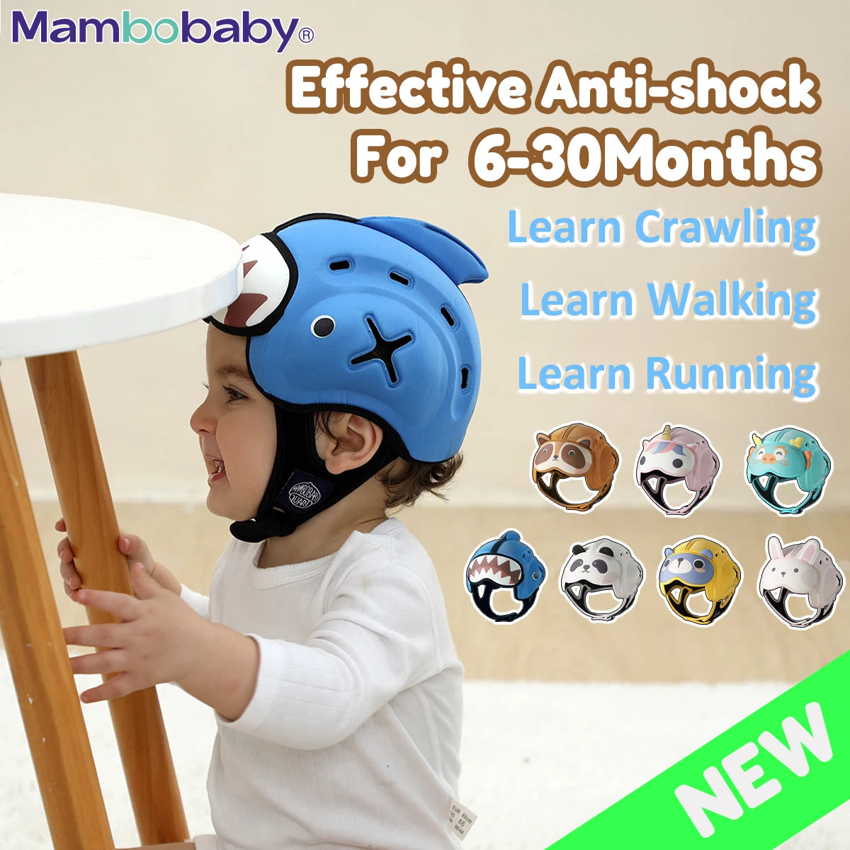 Mambobaby-casco antigolpes seguro para bebé, Protector de cabeza para niños pequeños, para aprender a gatear, caminar, evitar lesiones de golpes y caídas