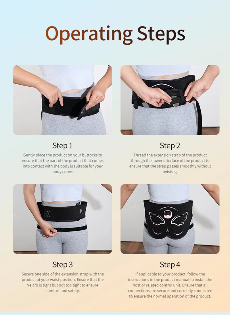 Estimulador muscular eléctrico de glúteos EMS, entrenador de caderas, recargable por USB, levantamiento de glúteos, tóner muscular, perder peso, quema de grasa, Fitness